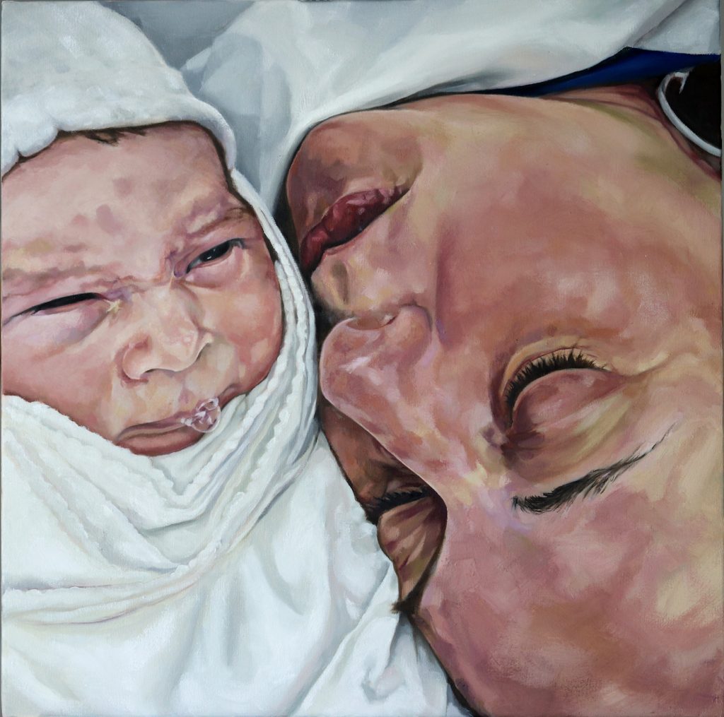 Hello World Oil on Canvas 50x50cm